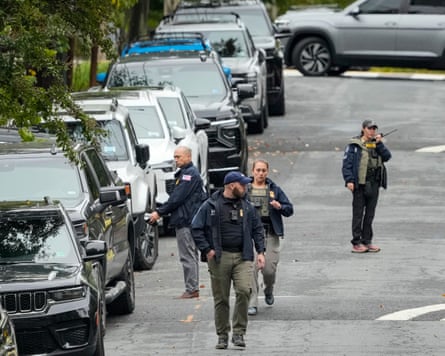 Officers during an investigation at the residence of Ilhan Omar on Monday.