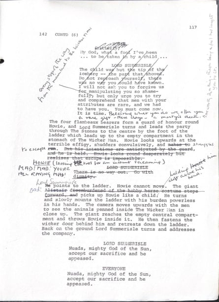 A scan of an annotated script