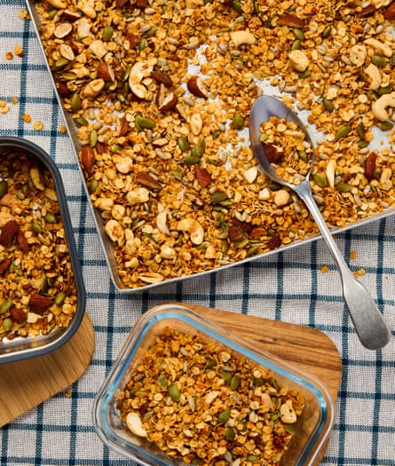 Melissa Hemsley’s savoury granola with tamari, rosemary, nuts and seeds.