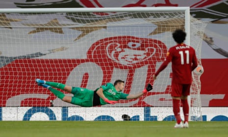 Fabinho thumps home Liverpool’s third goal.