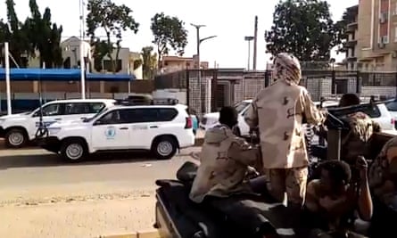 A convoy leaves battle-torn Khartoum