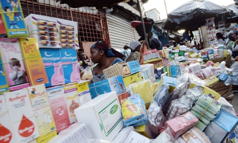 Medicines on sale at Adjamé market, in Abidjan, Ivory Coast