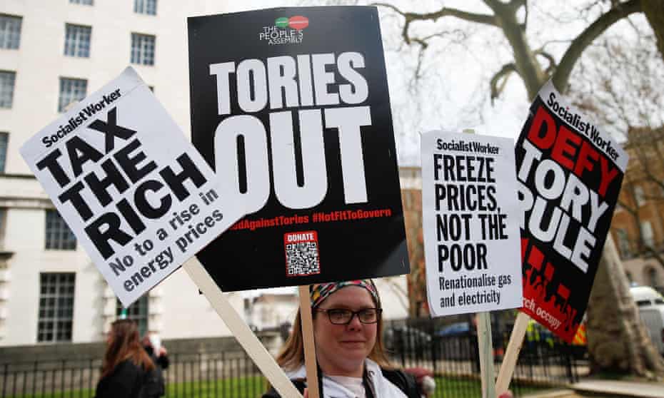 Protests over soaring energy prices take place across UK | Energy bills |  The Guardian