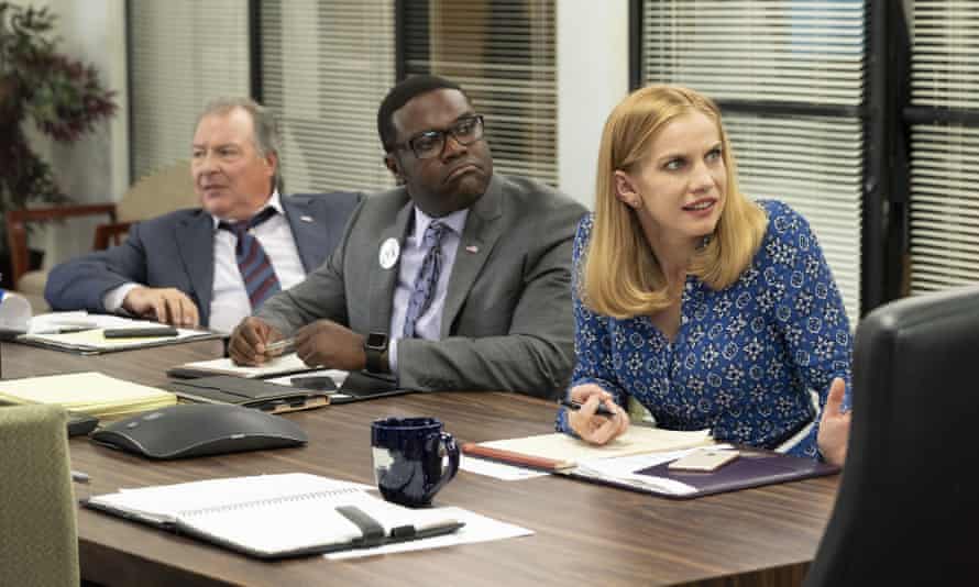 Kevin Dunn as Ben Cafferty, Sam Richardson as Richard Splett and Anna Chlumsky as Amy Brookheimer in Veep.
