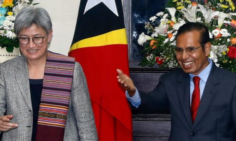 Timor-Leste's prime minister, Taur Matan Ruak, with Australian foreign minister, Penny Wong, in Dili last year.