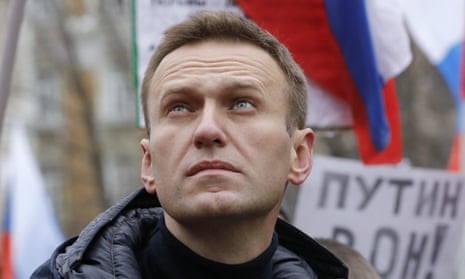 Alexei Navalny attending a rally in Moscow in February.