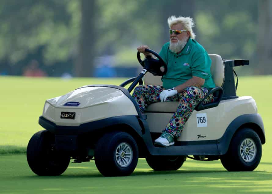 John Daly on his golf cart.