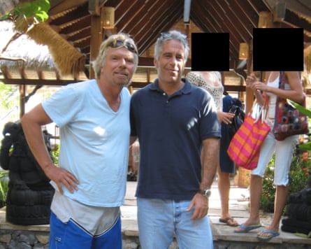 A photo of Richard Branson and Jeffrey Epstein.
