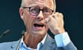 Friedrich Merz addresses the audience during a campaign event for Brandenburg's regional state elections on 4 September.