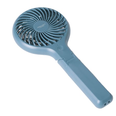 Handheld and foldable desk fan