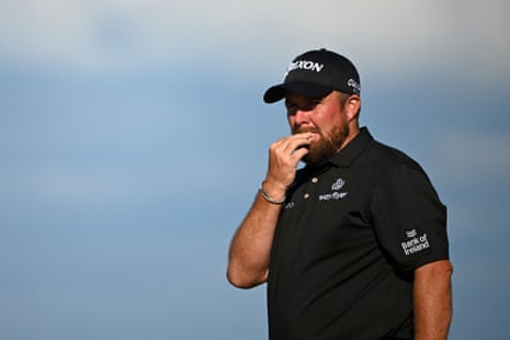 Shane Lowry waits on the 11th tee during his second round.