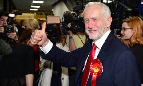 Jeremy Corbyn arrives at the vote count in his Islington North constituency