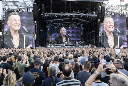 Bruce Springsteen performs with the E Street Band at a concert at Zurich's Letzigrund Stadium