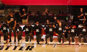 NBA players kneeling before games has become a common sight