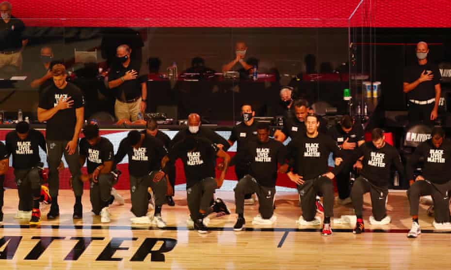 NBA players kneeling before games has become a common sight