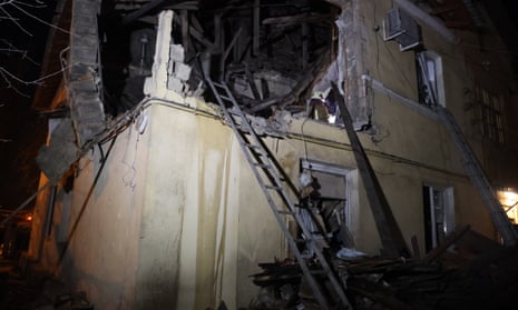 A damaged house after an attack in Donetsk, Ukraine, on 5 December.