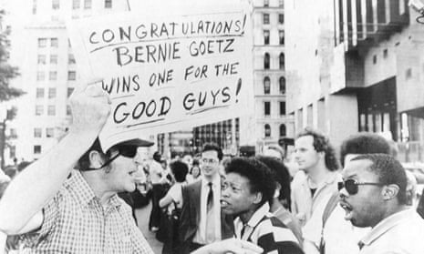 ‘The Goetz shooting became a sensation and cause for so many people because people were inclined to see him as someone who stood up to the crime problem’ … a protest in 1984.