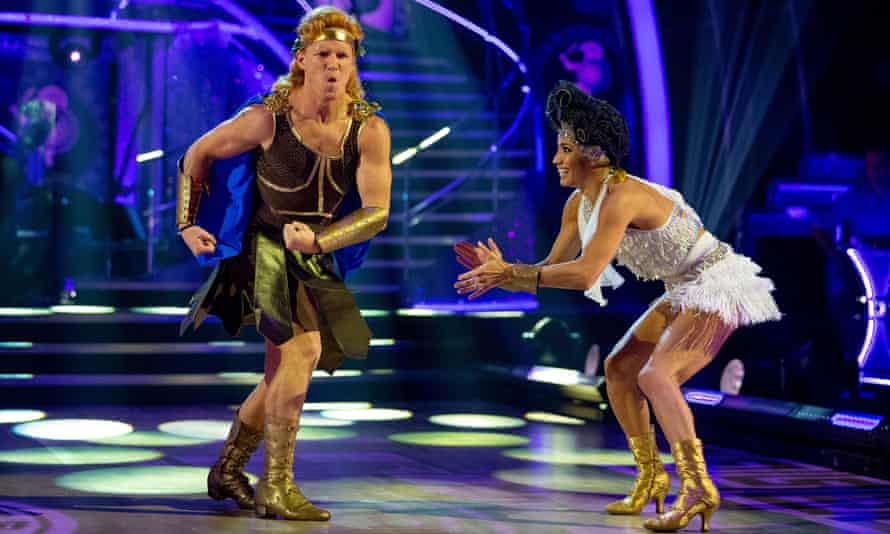 Jamie Laing and Karen Hauer in the final of Strictly Come Dancing on Saturday.