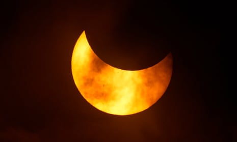 The annular solar eclipse, or ring of fire, as seen from San Antonio, Texas, on 14 October.