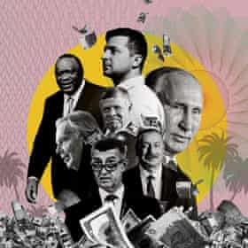 Pandora Papers illustration shows collage of leaders