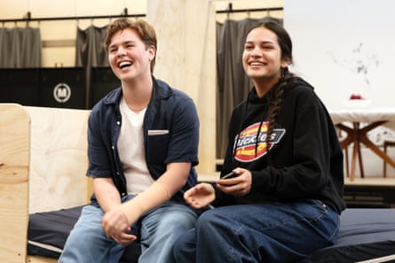 Performers Beau Woodbridge and Georgia Laga’aia rehearsing for Dear Evan Hansen in 2024.