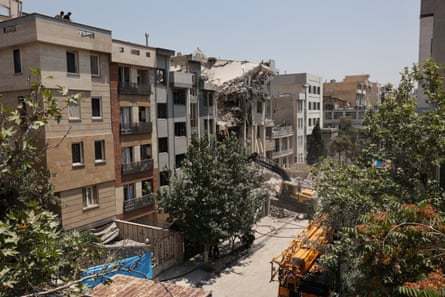A building stands damaged in the aftermath of Israeli strikes in Tehran.