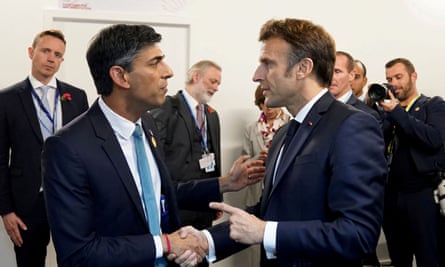 Rishi Sunak with Emmanuel Macron at Cop27.