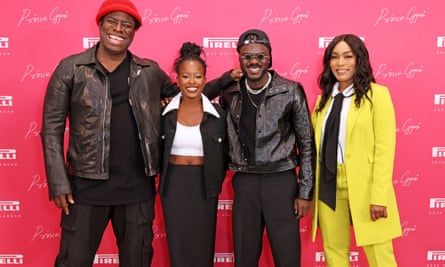 (From left) the director Jeymes Samuel, the poet Amanda Gorman, Prince Gyasi and the actor Angela Bassett at a photocall to launch the calendar.