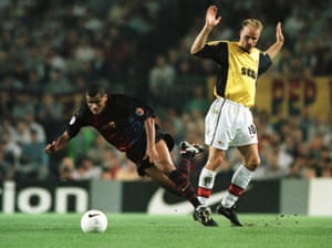 Dennis Bergkamp travelled 929 miles on road to trip Rivaldo at the Camp Nou.