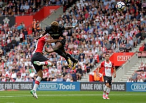 Swansea City’s Tammy Abraham shoots at the Southampton goal during the goaless draw at St Mary’s.
