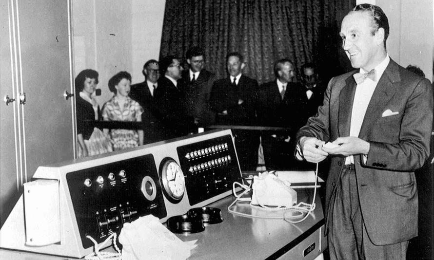 Postmaster general Ernest Marples starts the first premium bonds draw on 1 June 1957.