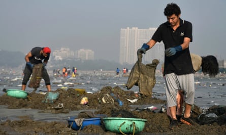Clean-up at Versova beach.