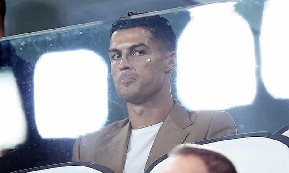 Cristiano Ronaldo in the stands during the Juventus’s Champions League win over Young Boys on Tuesday.