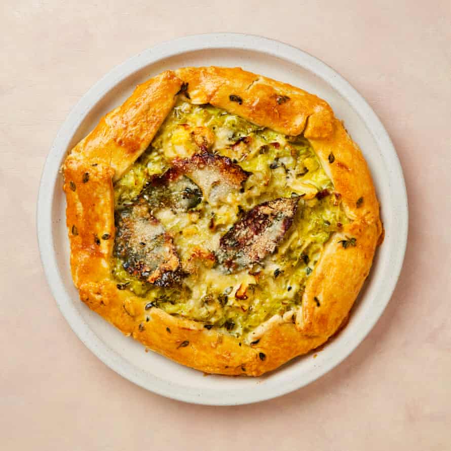 Mark Diacono’s lemon thyme and leek tart.