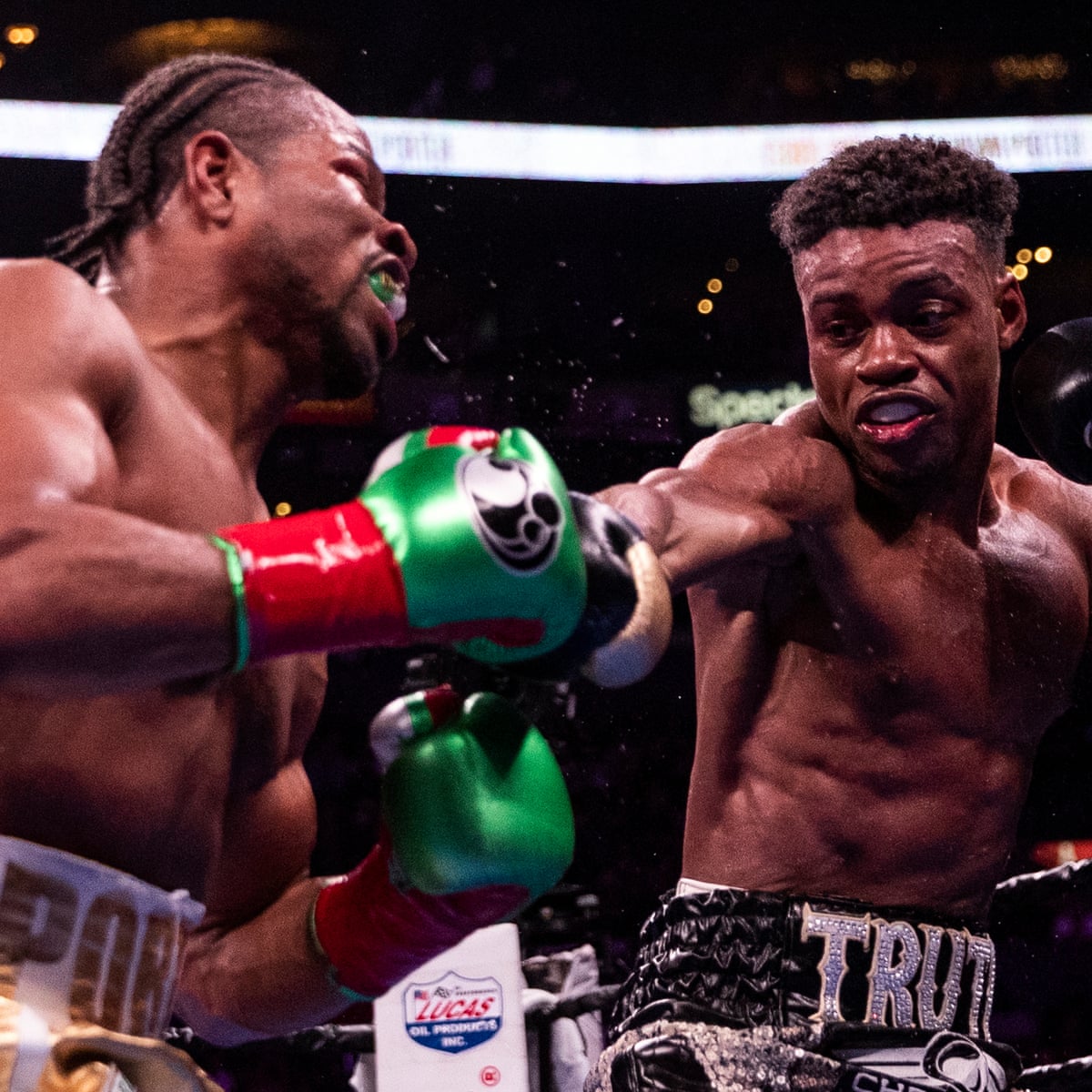 Errol Spence Drops Shawn Porter In 11th To Unify Titles In Split Decision Thriller Sport The Guardian