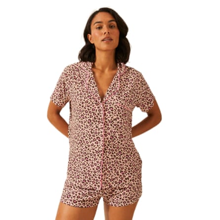 Stripe & Stare liquorice Leopard Short Pyjama Set