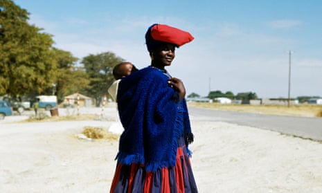 A woman with child in Botswana.