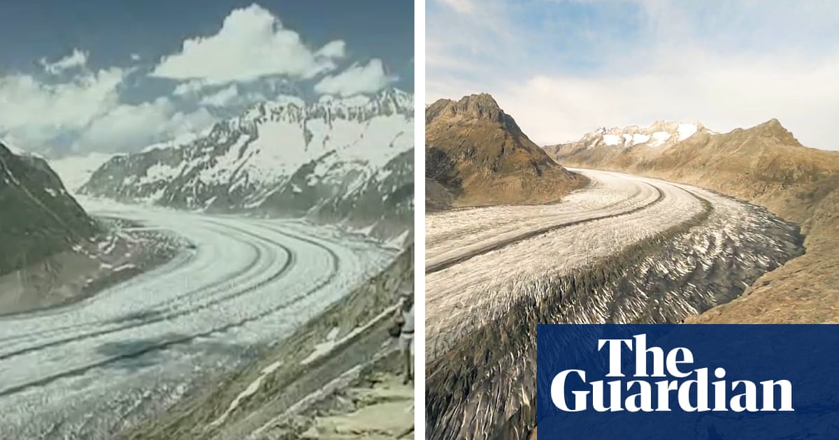 Switzerland’s melting glaciers: drone footage reveals impact of climate crisis – video