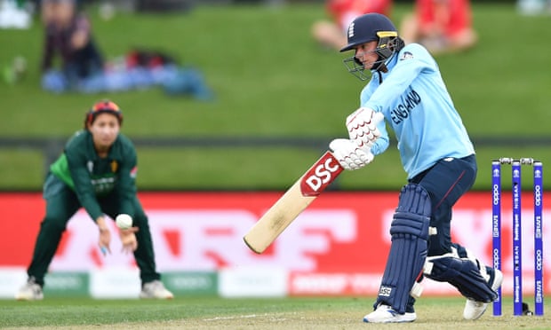 England's Danni Wyatt on the way to victory over Pakistan in the ICC Women’s World Cup match at Hagley Oval in Christchurch.