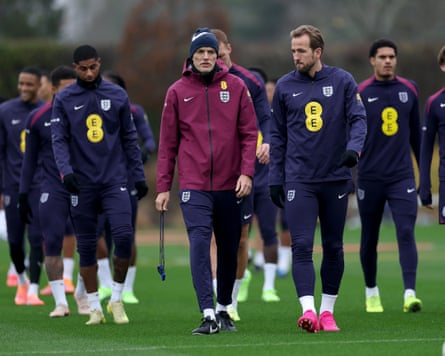 Thomas Tuchel and the England captain Harry Kane