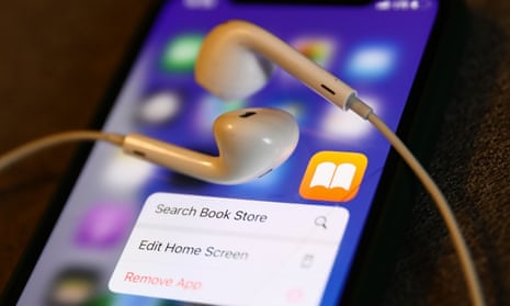 an audiobook app search panel displayed on a smartphone screen