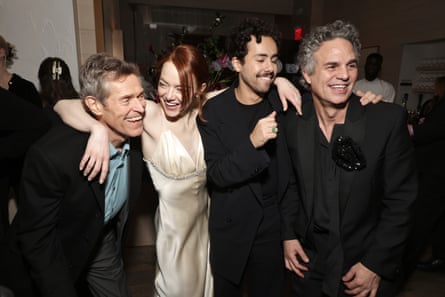 Willem Dafoe, Emma Stone, Youssef and Mark Ruffalo at the New York Premiere of Poor Things in December 2023.