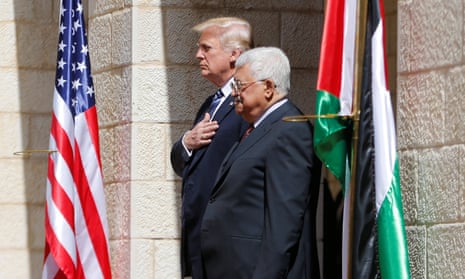 Trump with Mahmoud Abbas in May last year. Following the US embassy opening in Jerusalem and the shooting by Israeli soldiers of hundreds of Palestinians, Abbas recalled his envoy to the US.