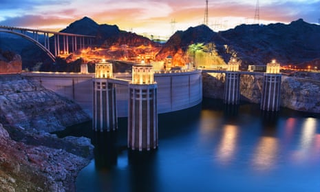 A view of the Hoover dam in Boulder, Nevada.