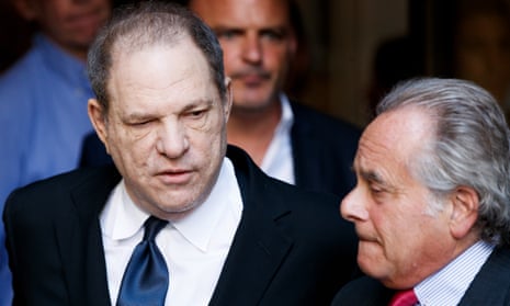 Harvey Weinstein with attorney Benjamin Brafman outside a New York court in July.