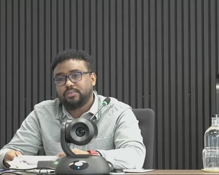 Omar giving evidence to the inquiry.