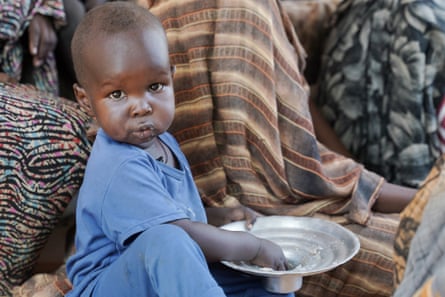 Displaced children and families in El Fasher.