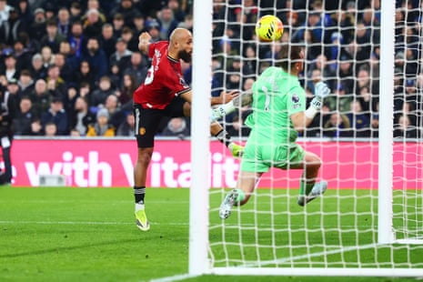 Bryan Mbeumo shoots over the bar
