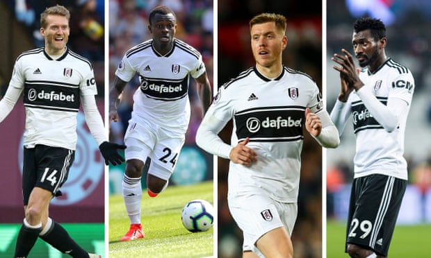 Andre Schürrle, Jean Michaël Seri, Alfie Mawson and André-Frank Zambo Anguissa