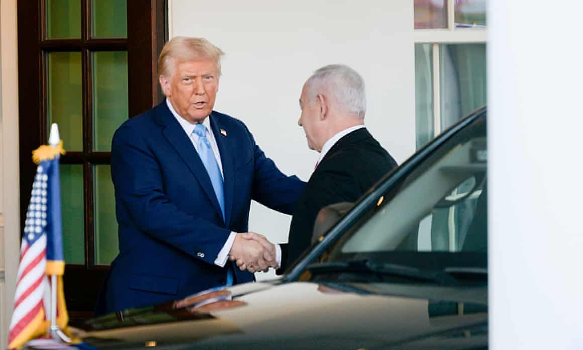 Donald Trump and Benjamin Netanyahu in Washington DC on 4 February.